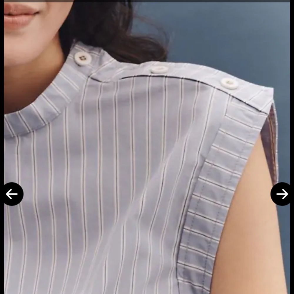Anthropologie MAEVE Button-Sleeve Popover Top - Picture 3 of 13